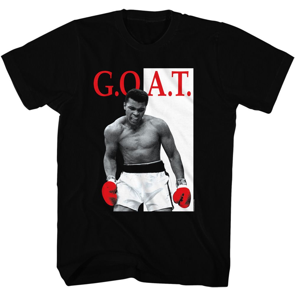 MUHAMMAD ALI-MUHAMMAD ALI GOAT-BLACK ADULT S/S TSHIRT