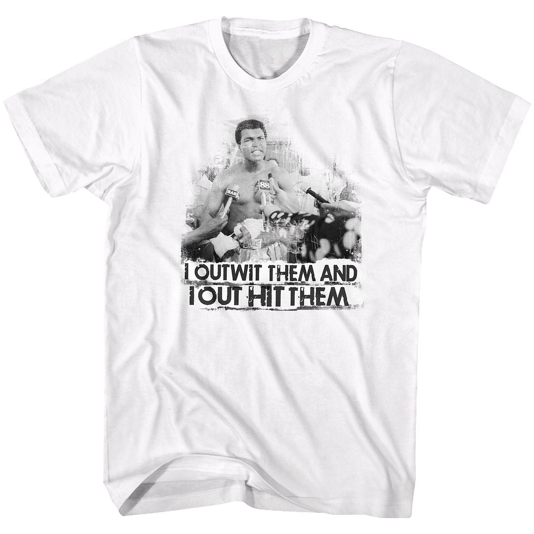 MUHAMMAD ALI-OUT WIT OUT IT-WHITE ADULT S/S TSHIRT