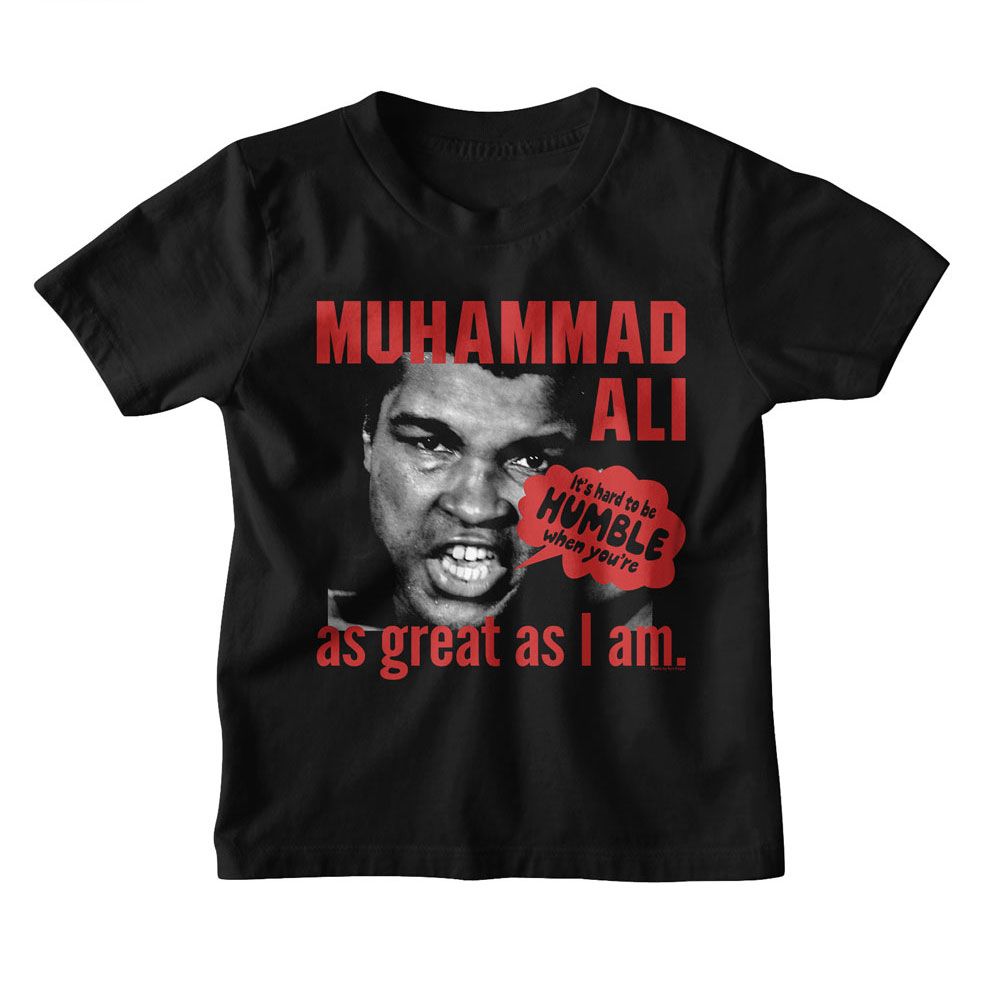 MUHAMMAD ALI-MUHAMMAD ALI HARD TO BE HUMBLE-BLACK YOUTH S/S TSHIRT