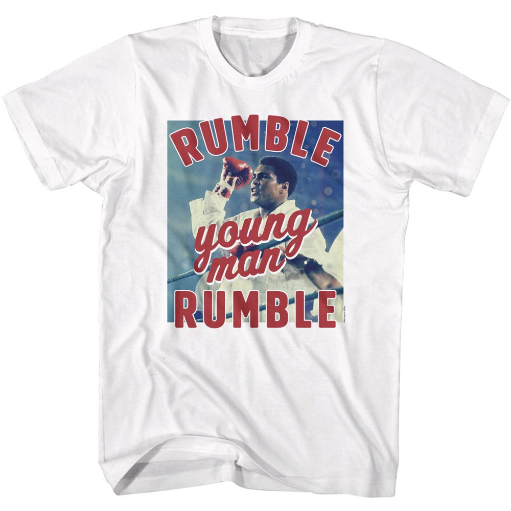 MUHAMMAD ALI-ALI RUMBLE YOUNG MAN-WHITE ADULT S/S TSHIRT