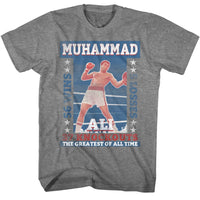 Thumbnail for MUHAMMAD ALI-ALI FIGHT RECORD-GRAPHITE HEATHER ADULT S/S TSHIRT