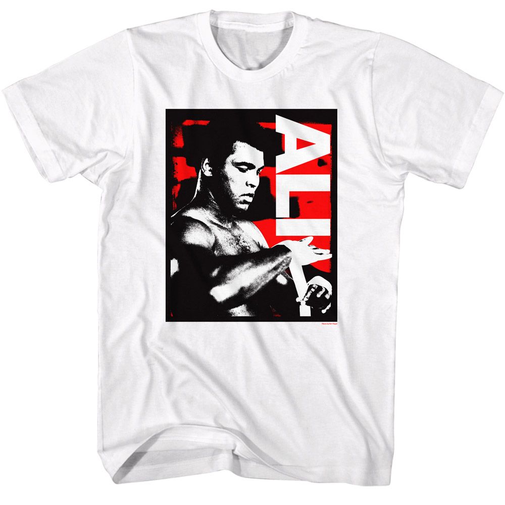 MUHAMMAD ALI-ALI WRAPPING HANDS-WHITE ADULT S/S TSHIRT