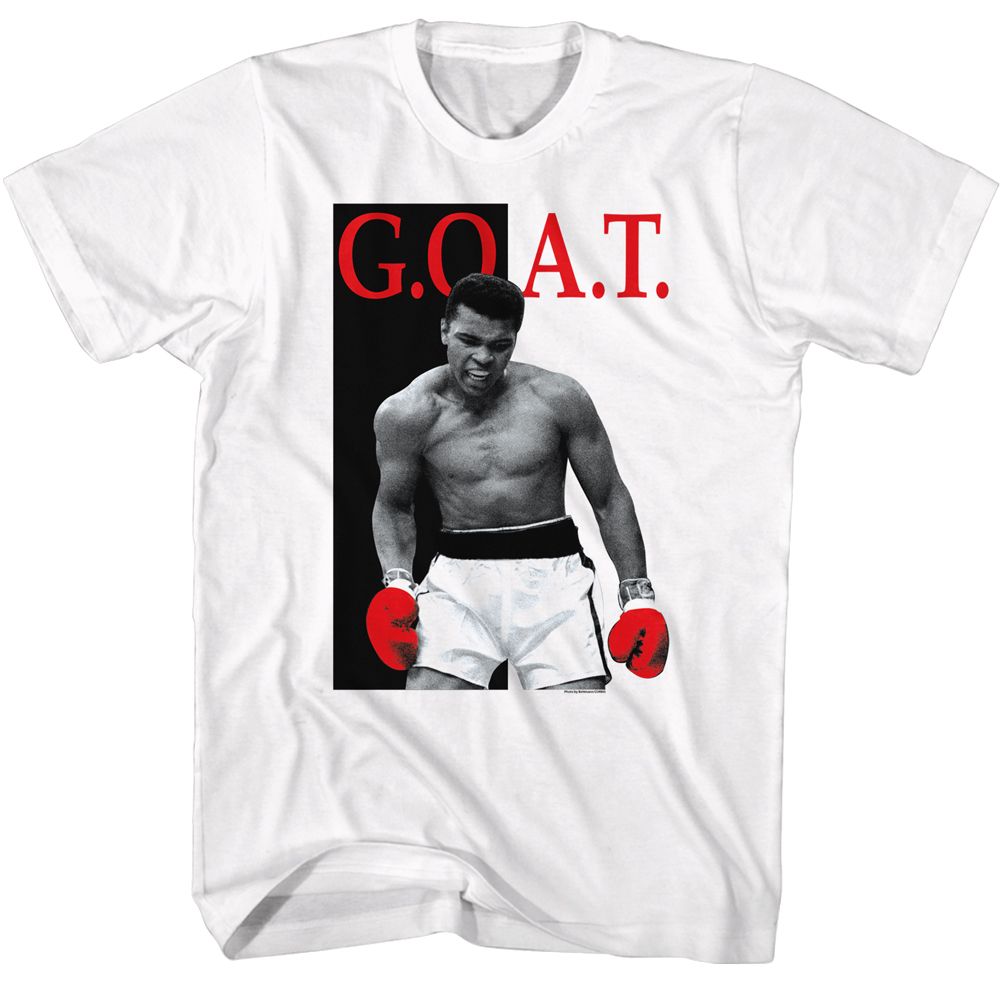 MUHAMMAD ALI-ALI GOAT AGAIN-WHITE ADULT S/S TSHIRT