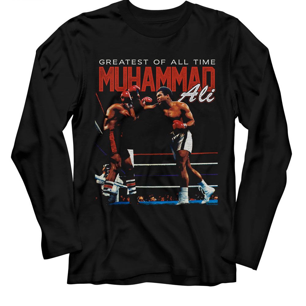 MUHAMMAD ALI-MUHAMMAD ALI FIGHT RING-BLACK ADULT L/S TSHIRT
