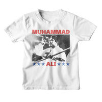 Thumbnail for MUHAMMAD ALI-MUHAMMAD ALI RAISING FIST-WHITE YOUTH S/S TSHIRT