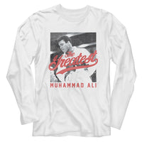 Thumbnail for MUHAMMAD ALI-MUHAMMAD ALI THE GREATEST BW-WHITE ADULT L/S TSHIRT
