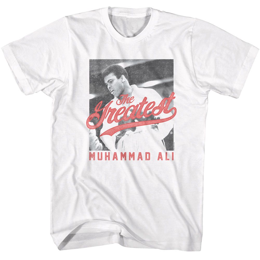 MUHAMMAD ALI-MUHAMMAD ALI THE GREATEST BW-WHITE ADULT S/S TSHIRT