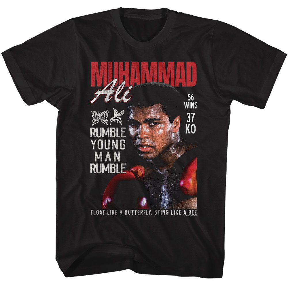 MUHAMMAD ALI-MUHAMMAD ALI SWEAT PHOTOGRAPH-BLACK ADULT S/S TSHIRT