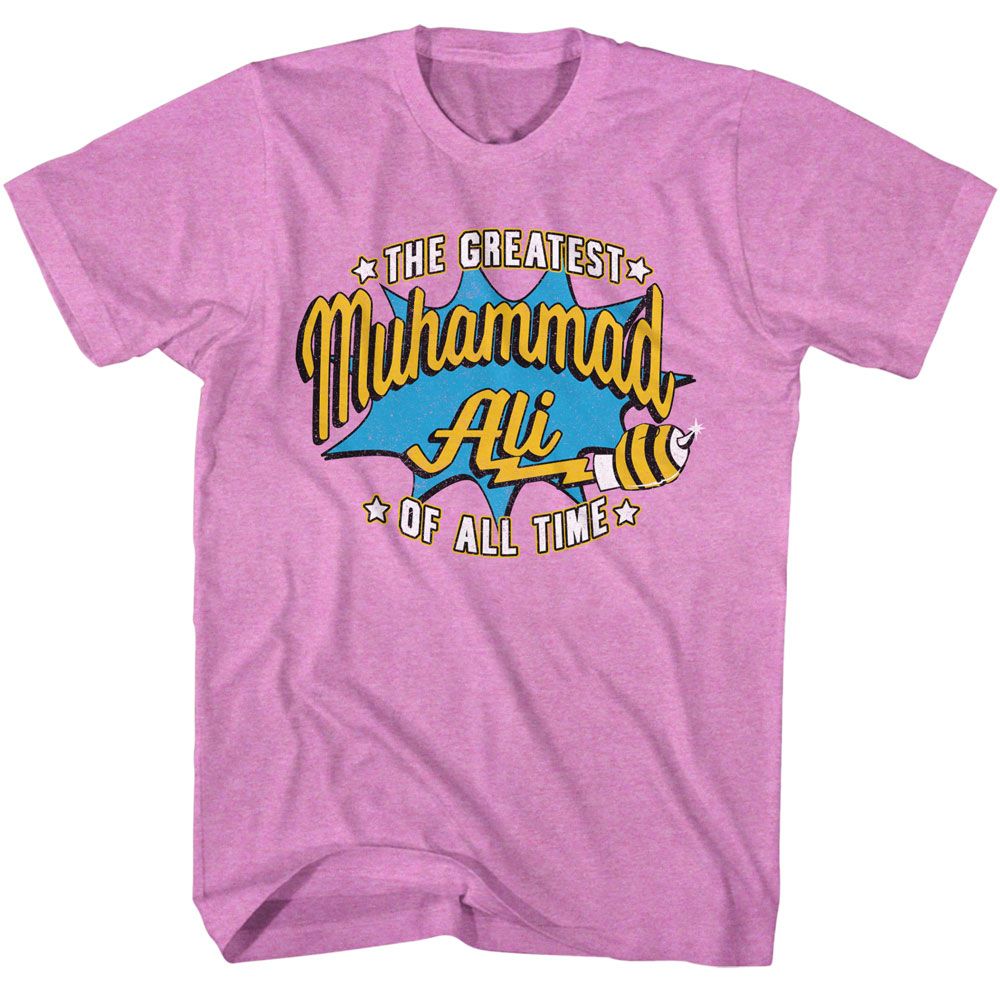 MUHAMMAD ALI-MUHAMMAD ALI STINGER GLOVE-NEON PURPLE HEATHER ADULT S/S TSHIRT