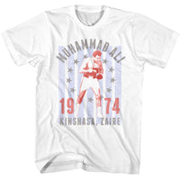 Thumbnail for MUHAMMAD ALI-MUHAMMAD ALI KINSHASA ZAIRE 1974-WHITE ADULT S/S TSHIRT