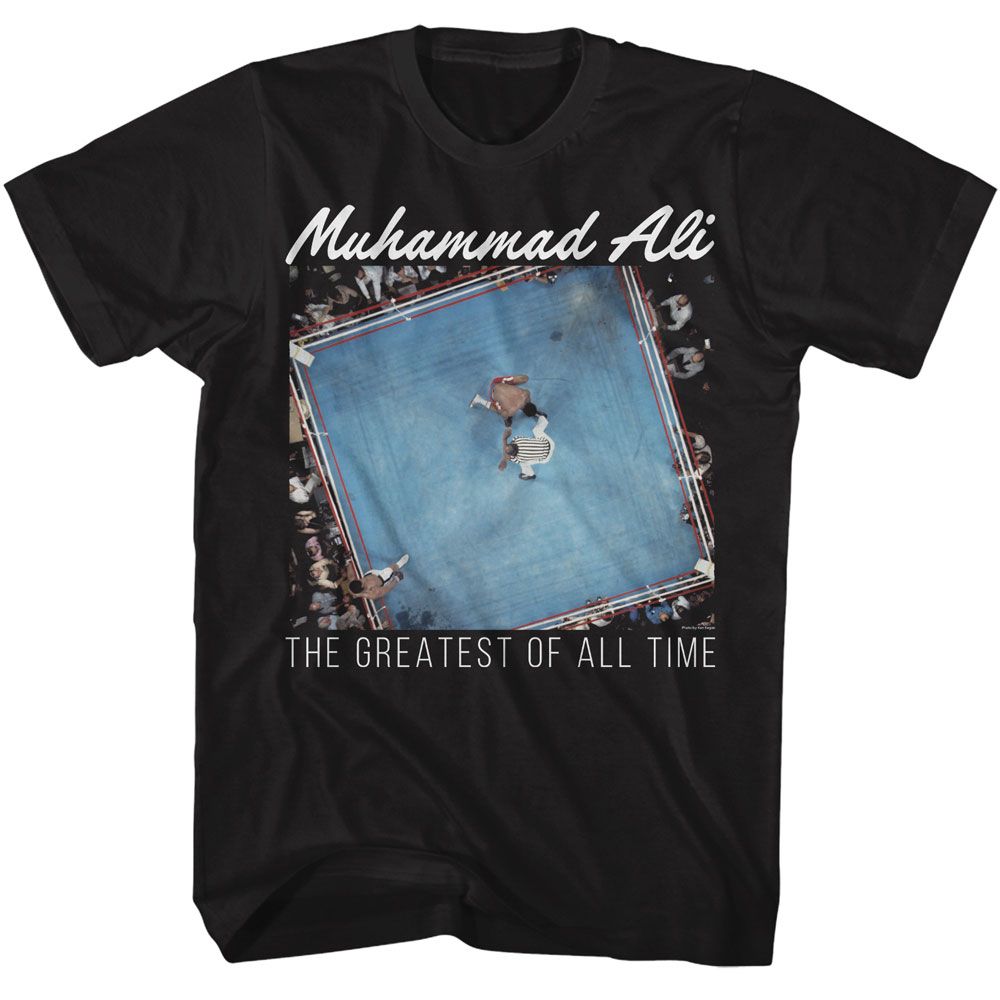 MUHAMMAD ALI-MUHAMMAD ALI OVERHEAD GOAT-BLACK ADULT S/S TSHIRT