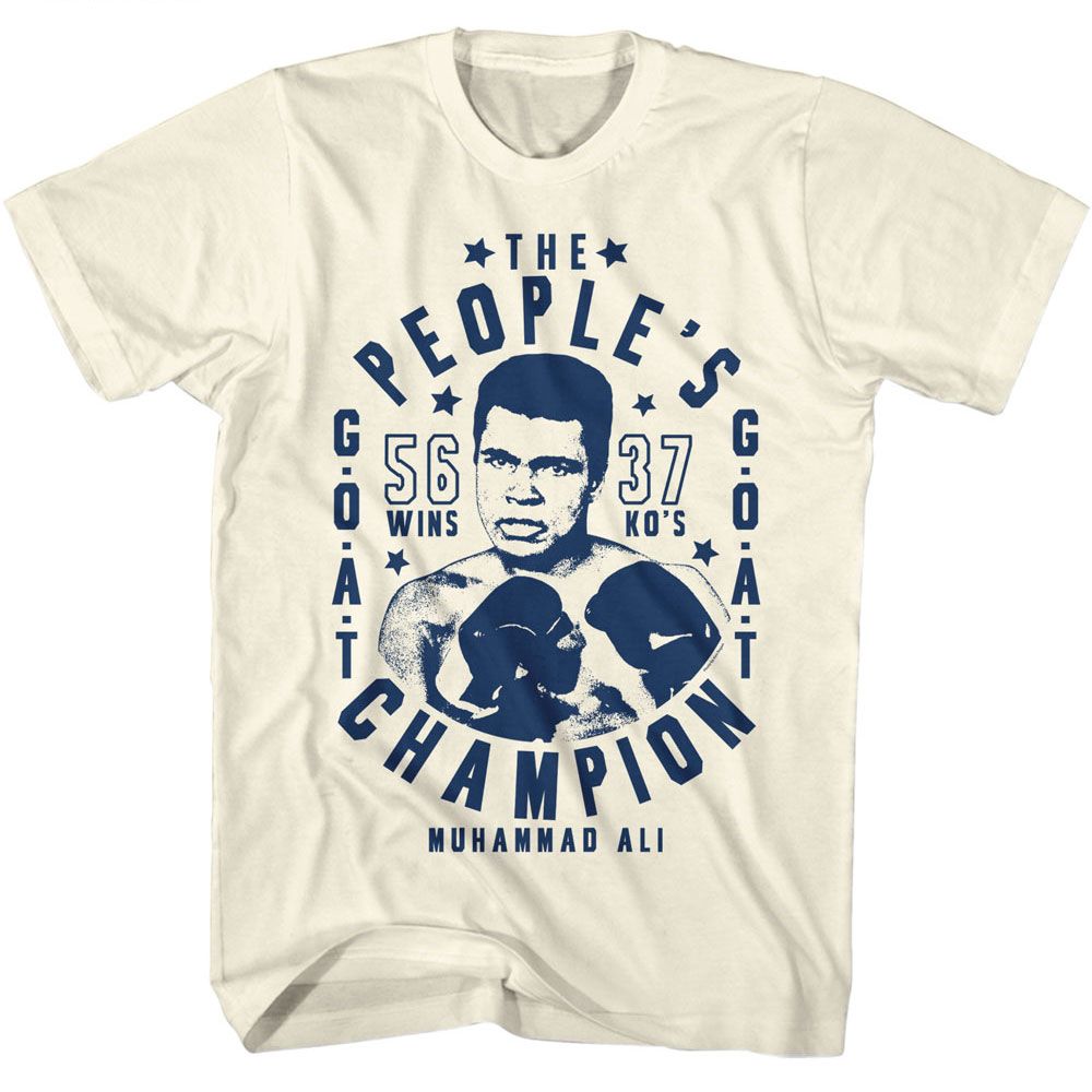 MUHAMMAD ALI-MUHAMMAD ALI PEOPLES CHAMP GOAT-NATURAL ADULT S/S TSHIRT