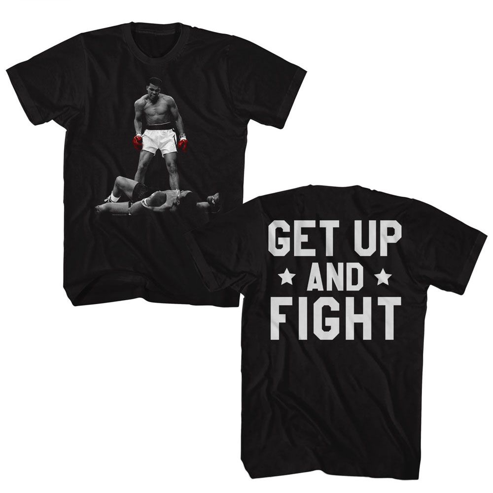 MUHAMMAD ALI-MUHAMMAD ALI VS LISTON GET UP F B-BLACK ADULT S/S TSHIRT