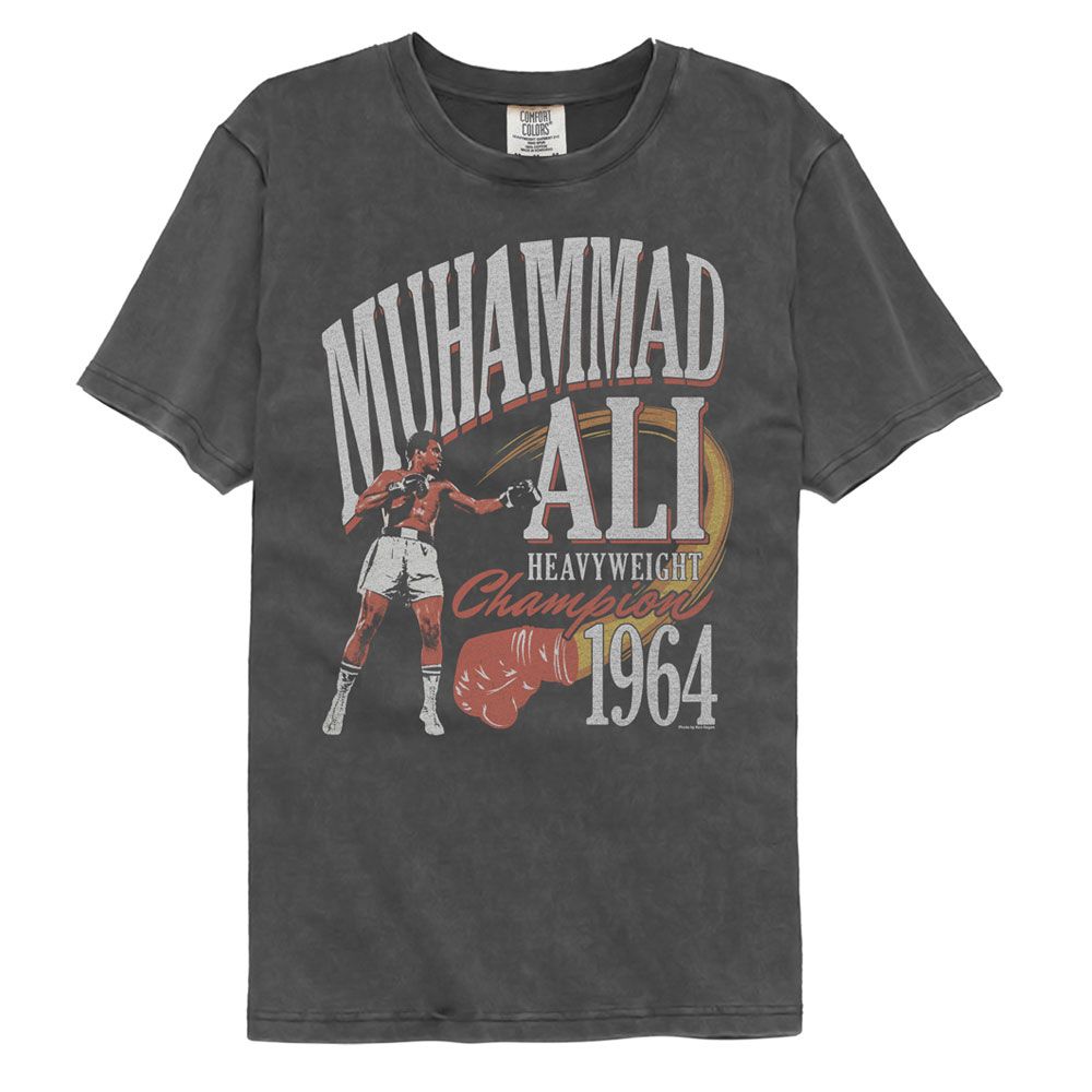 MUHAMMAD ALI-MUHAMMAD ALI HEAVYWEIGHT CHAMP GLOVE-PEPPER COMFORT COLOR ADULT S/S TSHIRT
