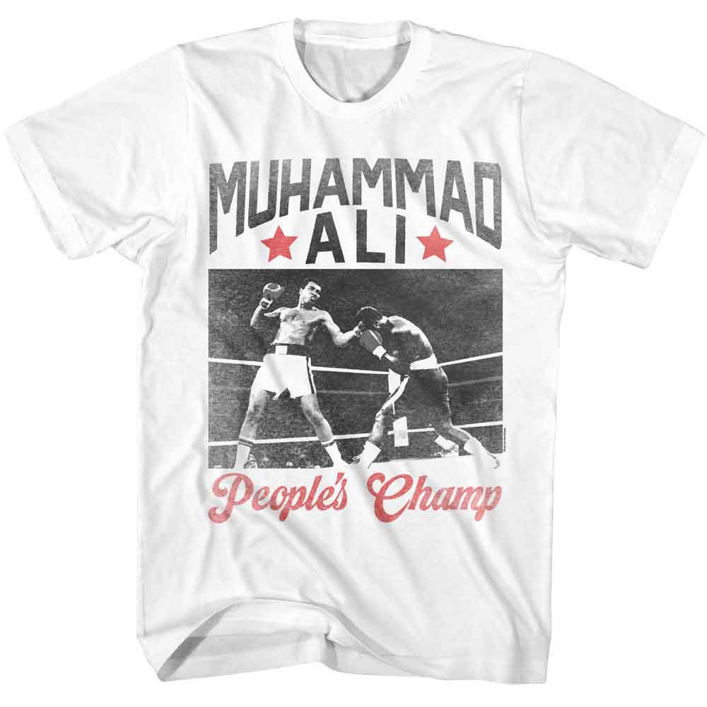 MUHAMMAD ALI-MUHAMMAD ALI HEAVYWEIGHT PEOPLES CHAMP-WHITE ADULT S/S TSHIRT