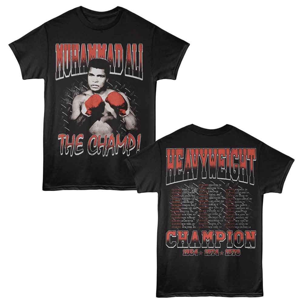 MUHAMMAD ALI-MUHAMMAD ALI FIGHT TOUR F B-BLACK ADULT S/S TSHIRT ***F&B***