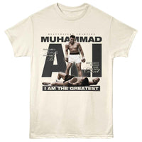 Thumbnail for MUHAMMAD ALI-MUHAMMAD ALI ICONIC PHOTO AND QUOTES-NATURAL ADULT S/S TSHIRT