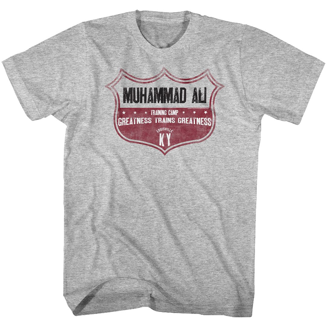 MUHAMMAD ALI-ALI CREST-GRAY HEATHER ADULT S/S TSHIRT
