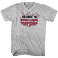 Thumbnail for MUHAMMAD ALI-ALI CREST-GRAY HEATHER ADULT S/S TSHIRT