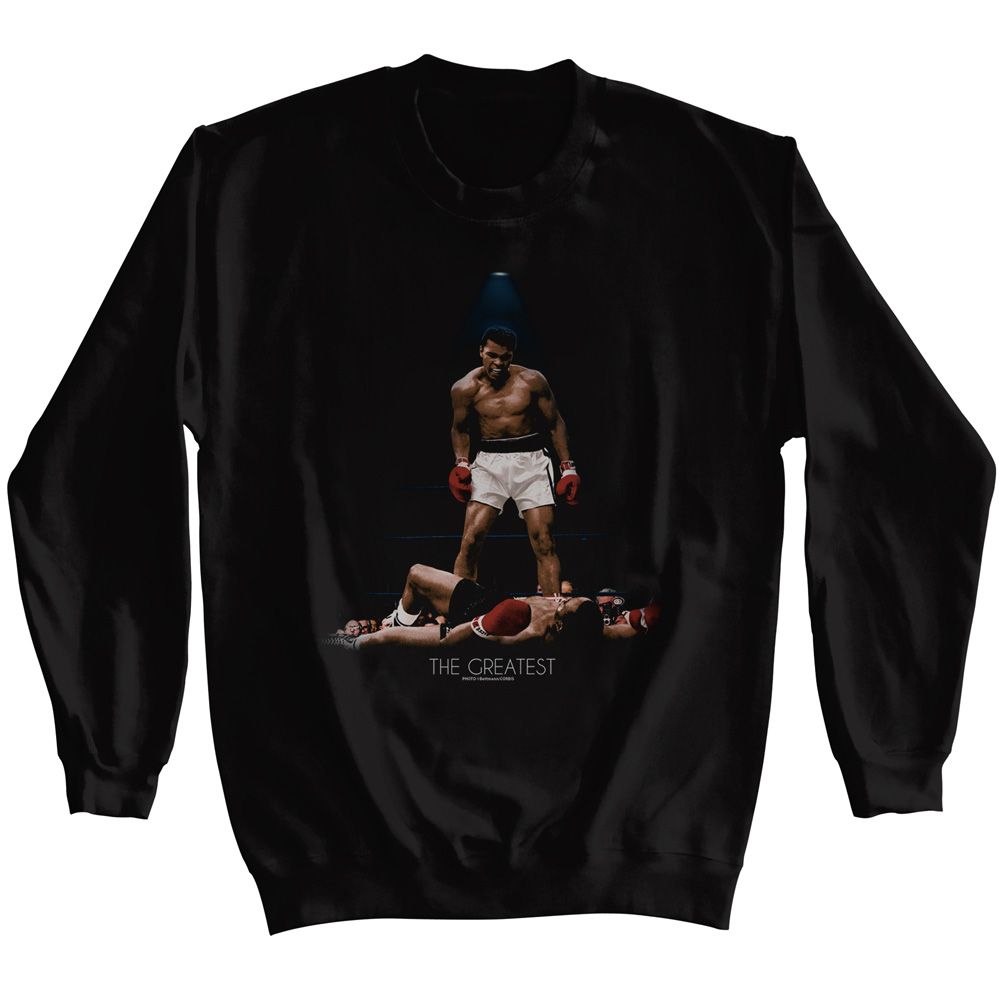 MUHAMMAD ALI-MUHAMMAD ALI ALL OVER AGAIN-BLACK ADULT L/S SWEATSHIRT