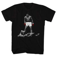 Thumbnail for MUHAMMAD ALI-RED GLOVES-BLACK ADULT S/S TSHIRT