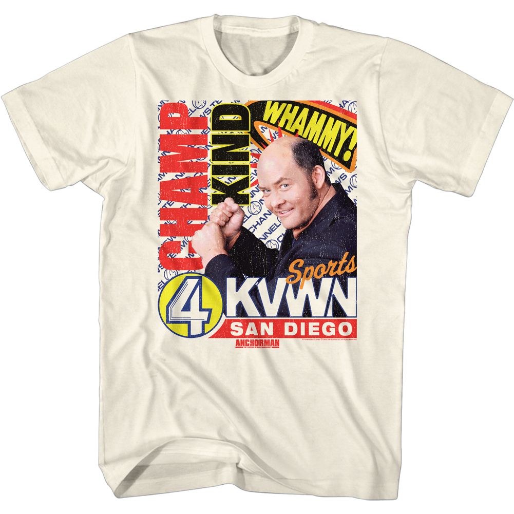 ANCHORMAN-CHAMP KIND-NATURAL ADULT S/S TSHIRT