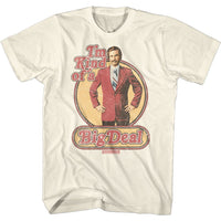 Thumbnail for ANCHORMAN-RETRO BIG DEAL-NATURAL ADULT S/S TSHIRT
