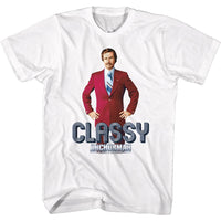 Thumbnail for ANCHORMAN-RON CLASSY TEXT-WHITE ADULT S/S TSHIRT
