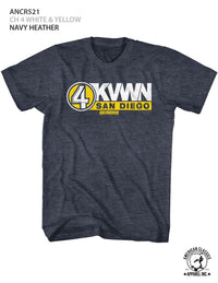 Thumbnail for ANCHORMAN-CH 4 WHT AND YEL-NAVY HEATHER ADULT S/S TSHIRT