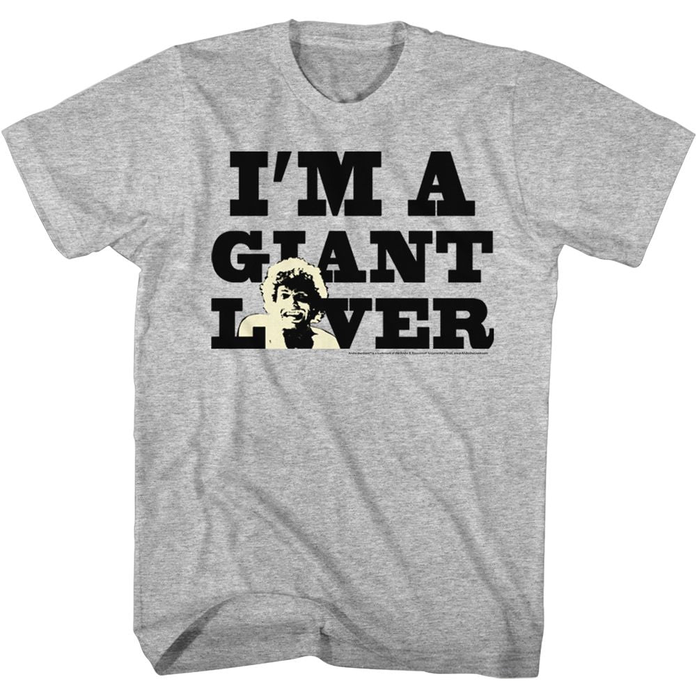 ANDRE THE GIANT-GIANT LOVER-GRAY HEATHER ADULT S/S TSHIRT