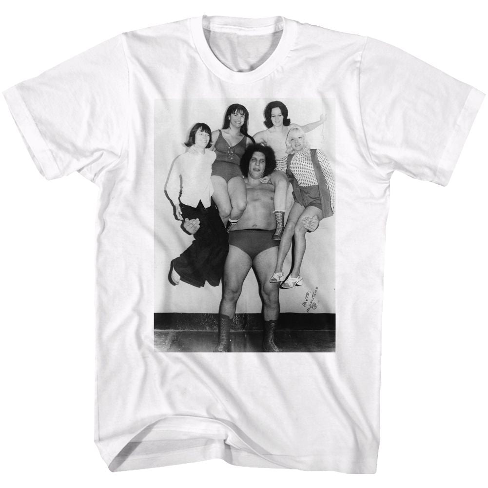 ANDRE THE GIANT-RIGHT AND LEFT-WHITE ADULT S/S TSHIRT