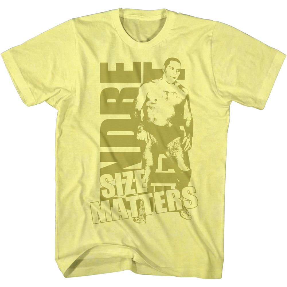 ANDRE THE GIANT-SIZE GOLD-YELLOW HEATHER ADULT S/S TSHIRT