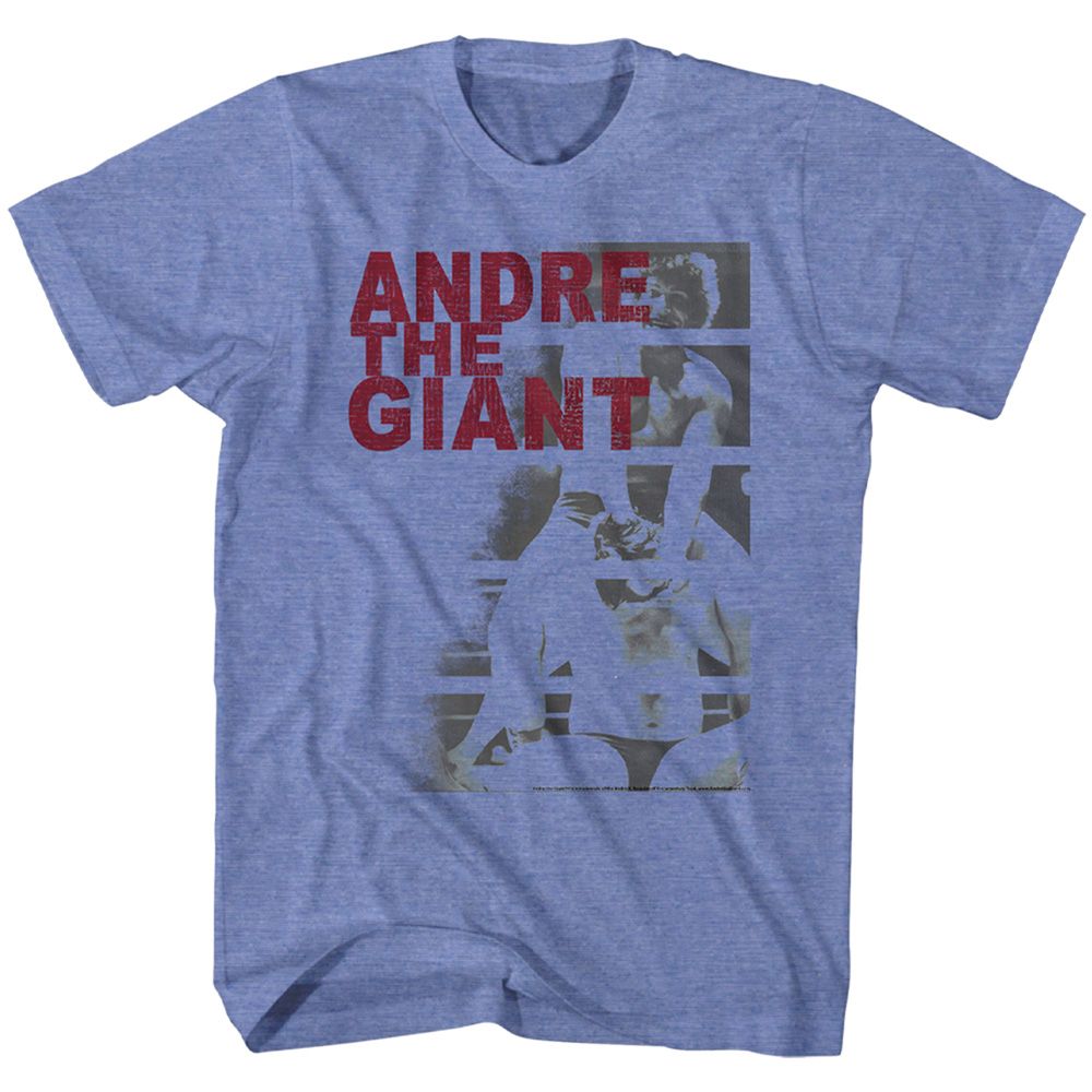 ANDRE THE GIANT-ANDRE BARS-LIGHT BLUE HEATHER ADULT S/S TSHIRT