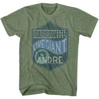Thumbnail for ANDRE THE GIANT-BIGGEST OF THEM ALL-MILITARY GREEN HEATHER ADULT S/S TSHIRT
