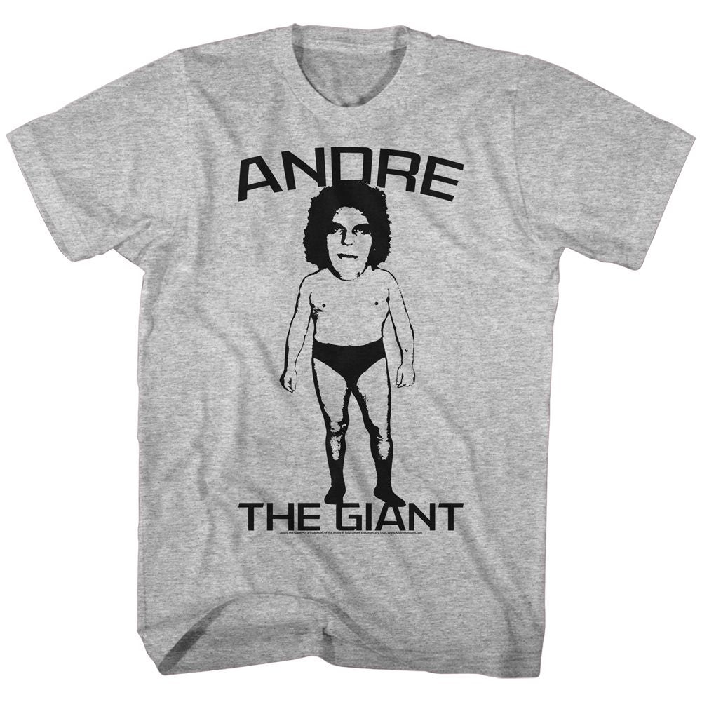 ANDRE THE GIANT-BIG HEAD-GRAY HEATHER ADULT S/S TSHIRT