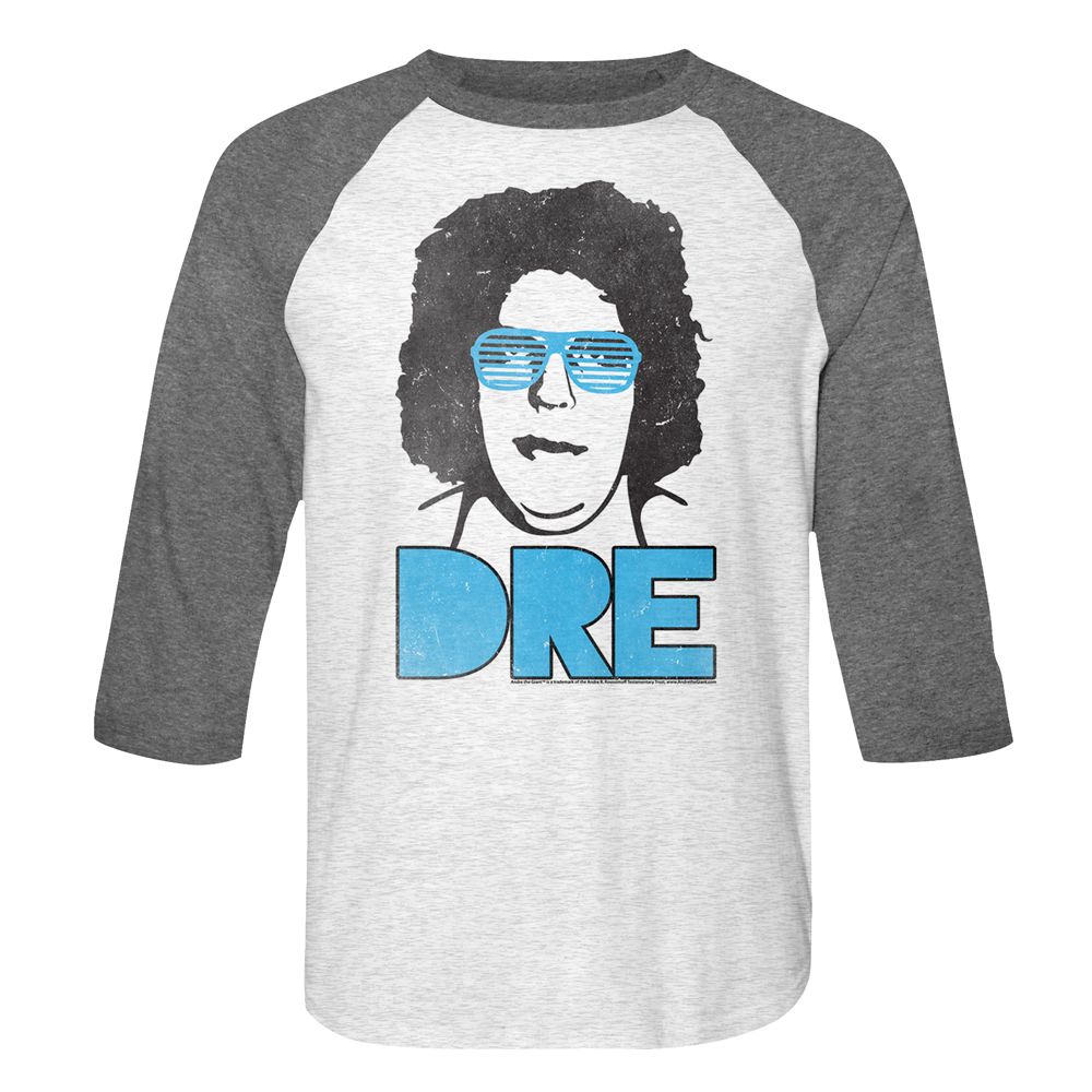 ANDRE THE GIANT-DRE-WHITE HEATHER/PREMIUM HEATHER ADULT 3/4 SLEEVE RAGLAN
