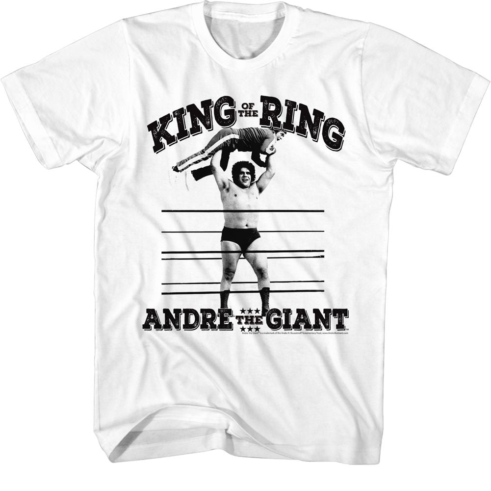 ANDRE THE GIANT-KING OF THE RING-WHITE ADULT S/S TSHIRT