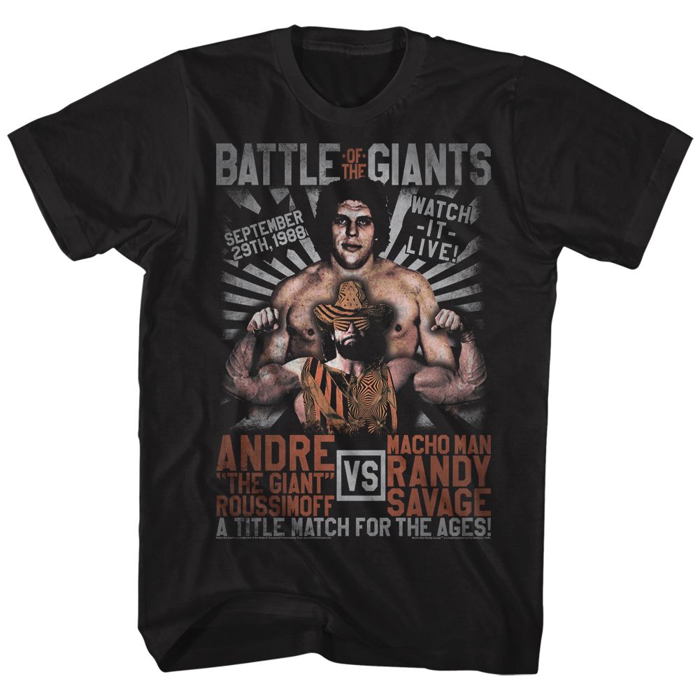 ANDRE THE GIANT-VERSUS MATCH-BLACK ADULT S/S TSHIRT