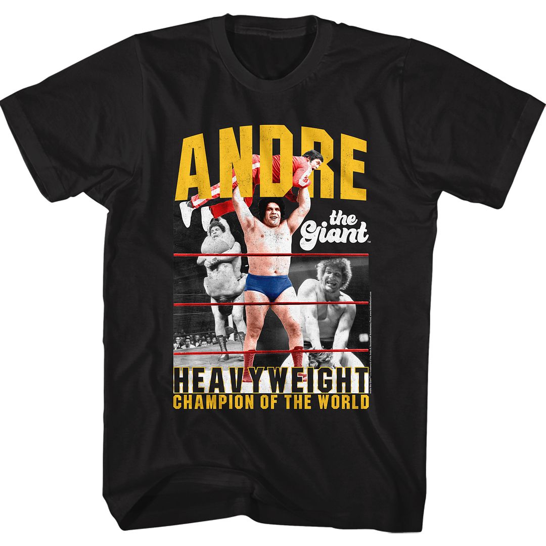 ANDRE THE GIANT-HEAVYWEIGHT CHAMP-BLACK ADULT S/S TSHIRT