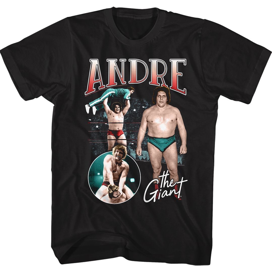 ANDRE THE GIANT-MULTI SCENE-BLACK ADULT S/S TSHIRT