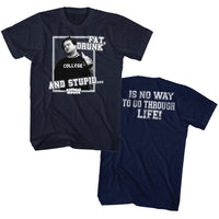 Thumbnail for ANIMAL HOUSE-DRUNK AND STUPID-NAVY ADULT S/S TSHIRT