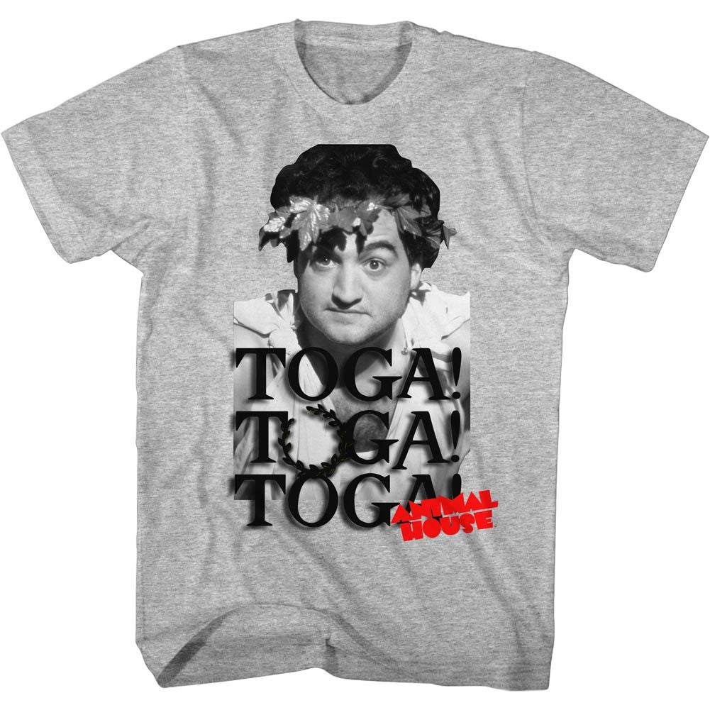 ANIMAL HOUSE-TOGA PARTY-GRAY HEATHER ADULT S/S TSHIRT