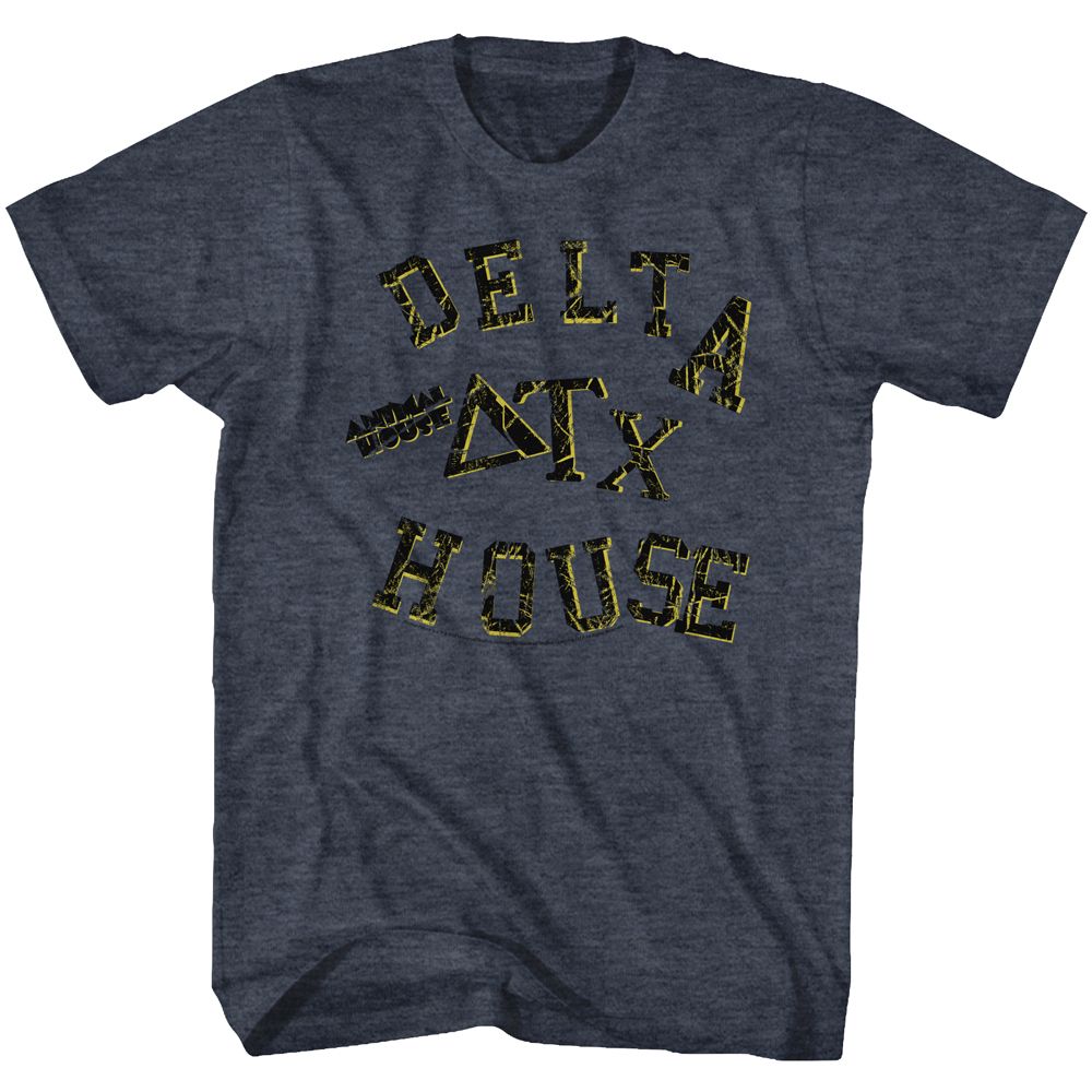 ANIMAL HOUSE-SMASHED-NAVY HEATHER ADULT S/S TSHIRT