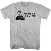 Thumbnail for ANIMAL HOUSE-PIG-GRAY HEATHER ADULT S/S TSHIRT