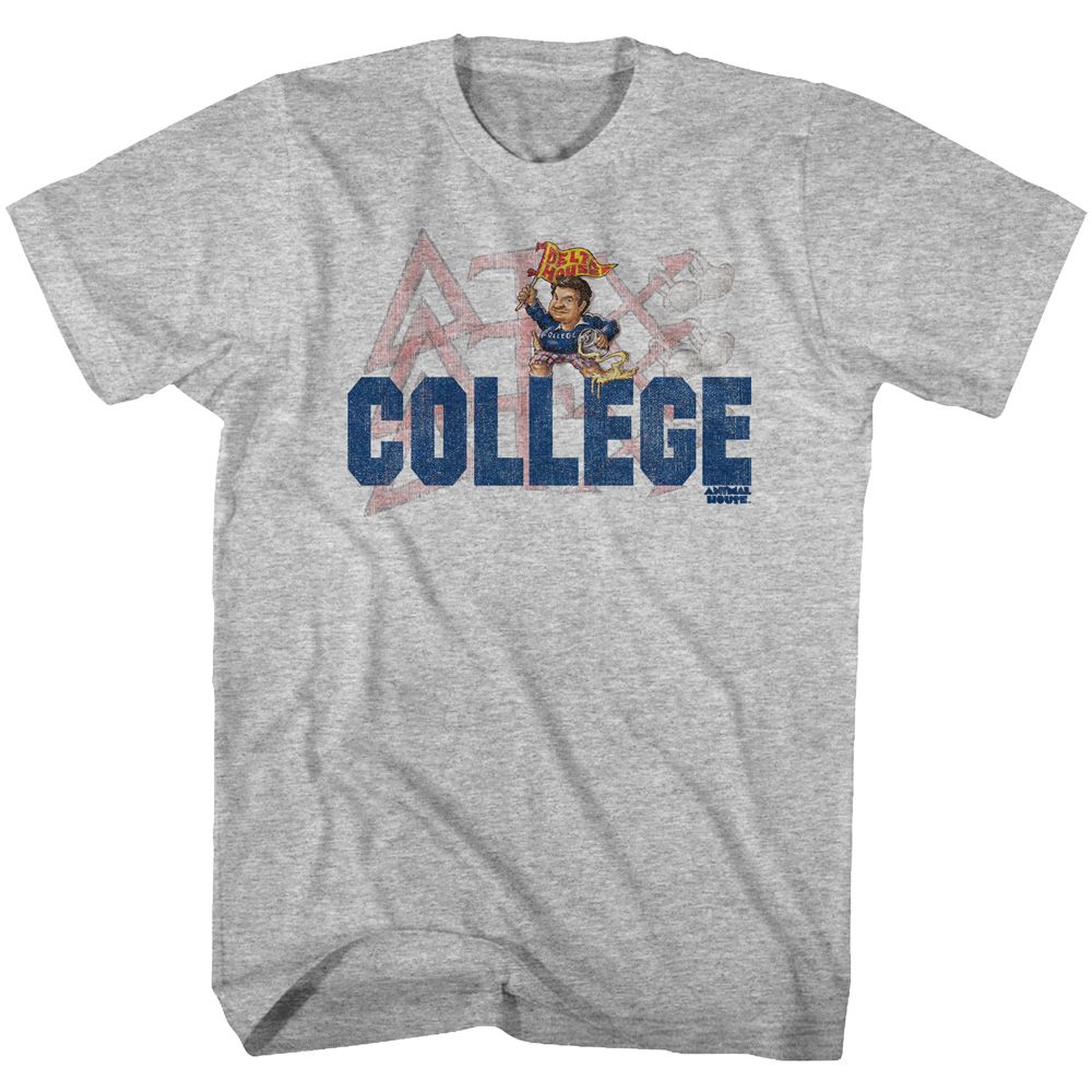 ANIMAL HOUSE-DELTA-GRAY HEATHER ADULT S/S TSHIRT