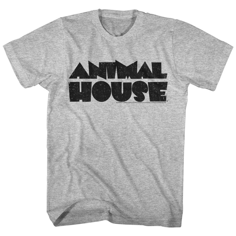 ANIMAL HOUSE-LOGO-GRAY HEATHER ADULT S/S TSHIRT