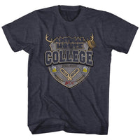 Thumbnail for ANIMAL HOUSE-COLLEGE CREST-NAVY HEATHER ADULT S/S TSHIRT