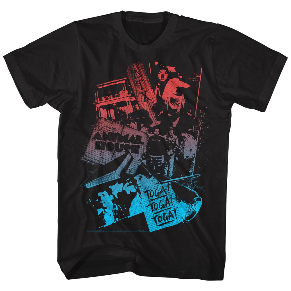 ANIMAL HOUSE-ANIMAL COLLEGE-BLACK ADULT S/S TSHIRT