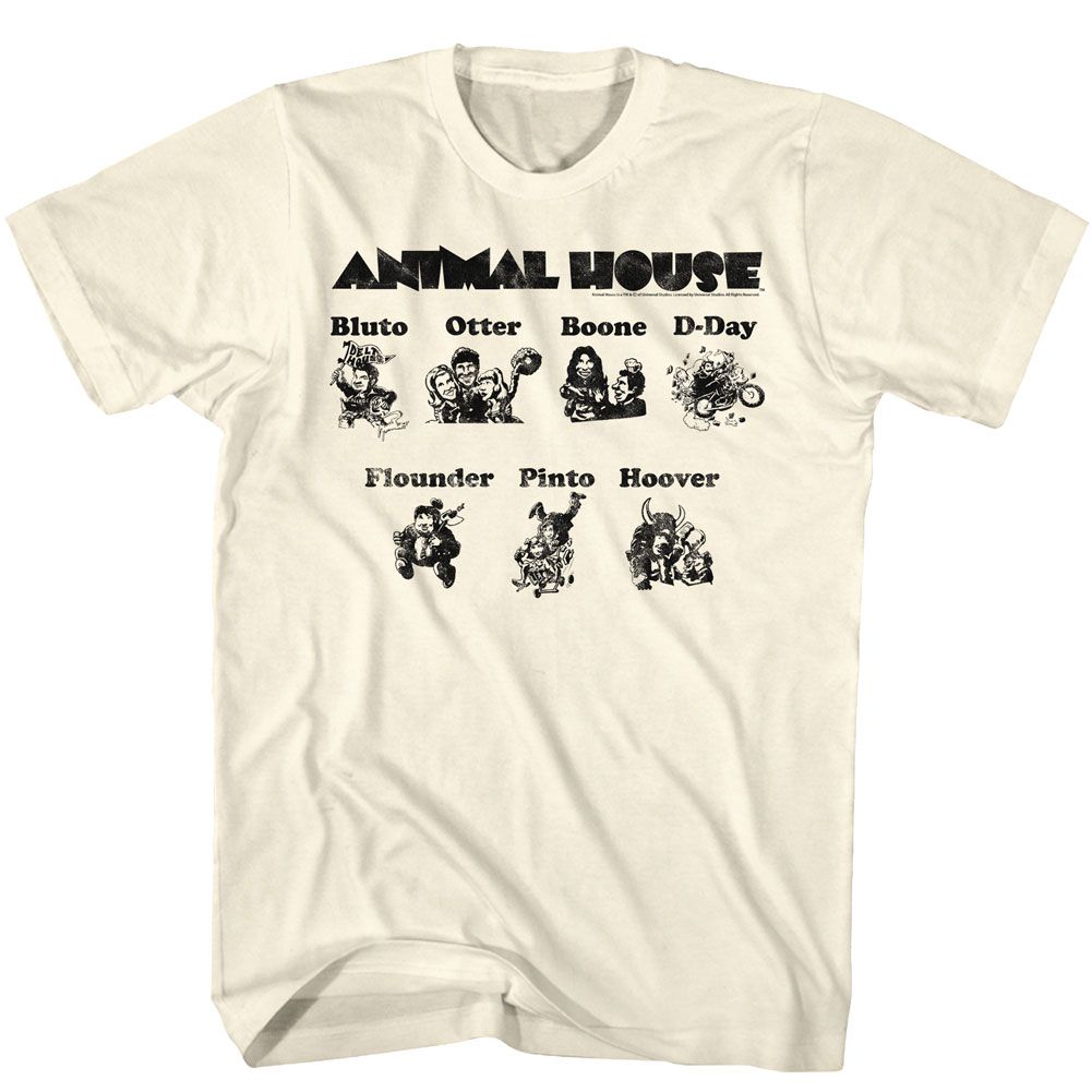 ANIMAL HOUSE-CARTOONS-NATURAL ADULT S/S TSHIRT
