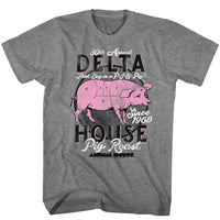 Thumbnail for ANIMAL HOUSE-PIG ROAST-GRAPHITE HEATHER ADULT S/S TSHIRT